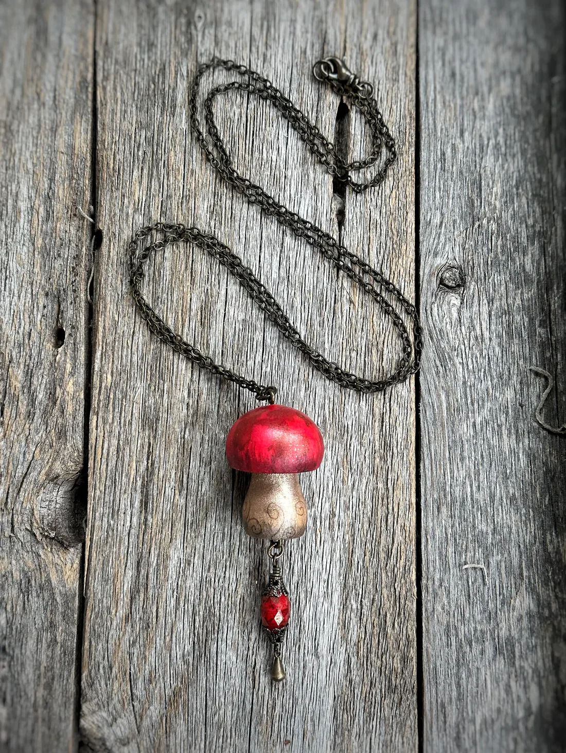 Big Red Mushroom Necklace - Image 4