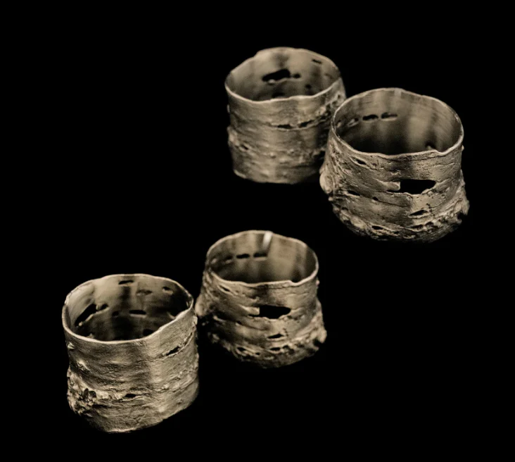 Birch Bark Napkin Rings - Set of 4 - Image 2