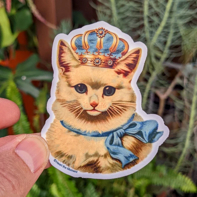 Cat with Crown Sticker - Image 2