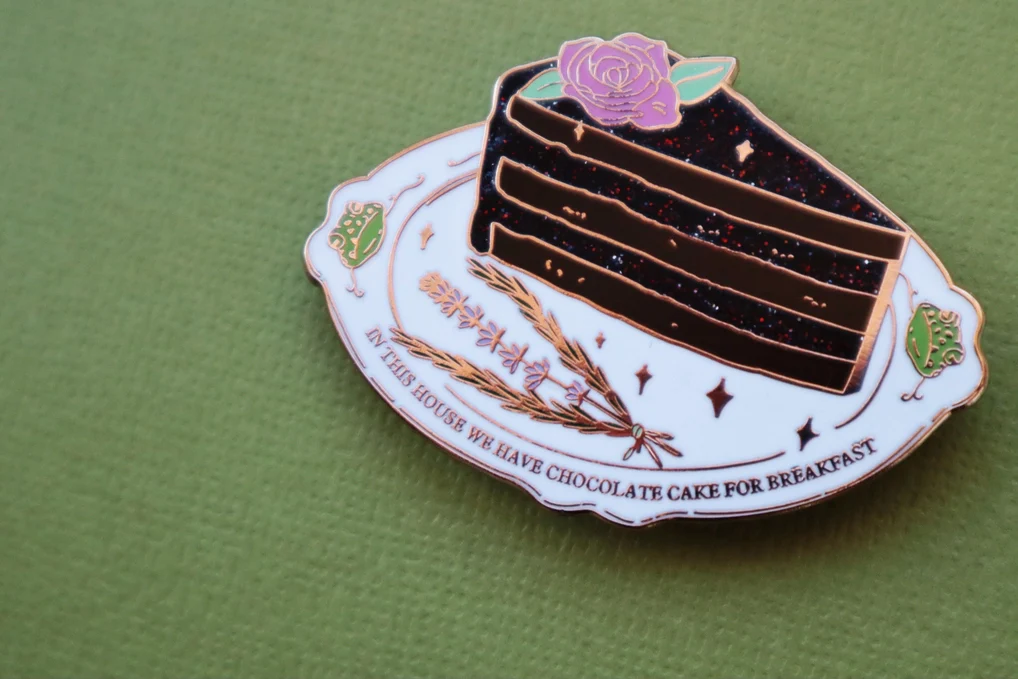 Chocolate Cake For Breakfast Enamel Pin - Image 4