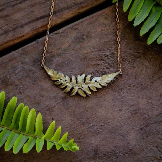Dainty Fern Pendant Neclace - Image 2