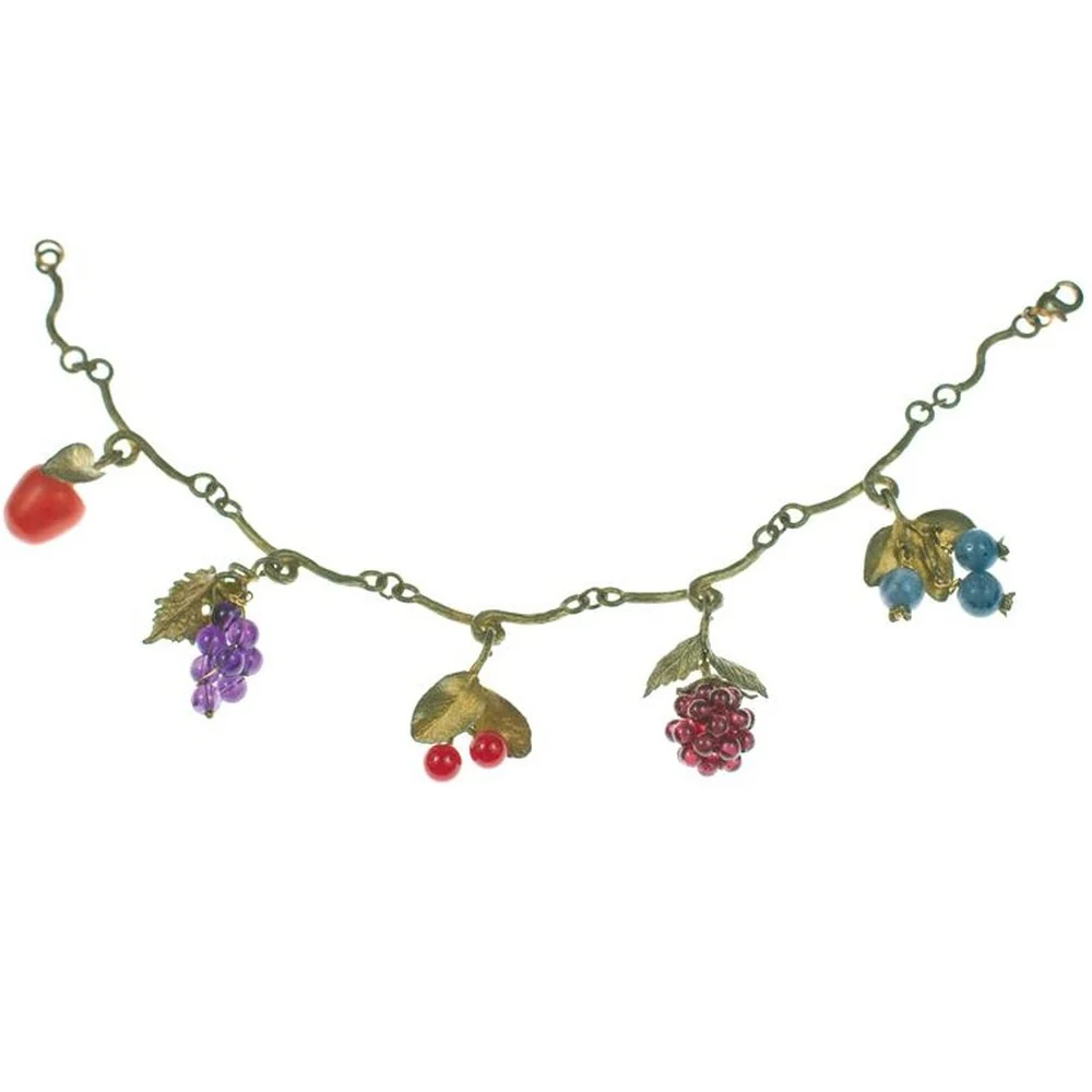 Gemstone Fruit Charm Bracelet - Image 3