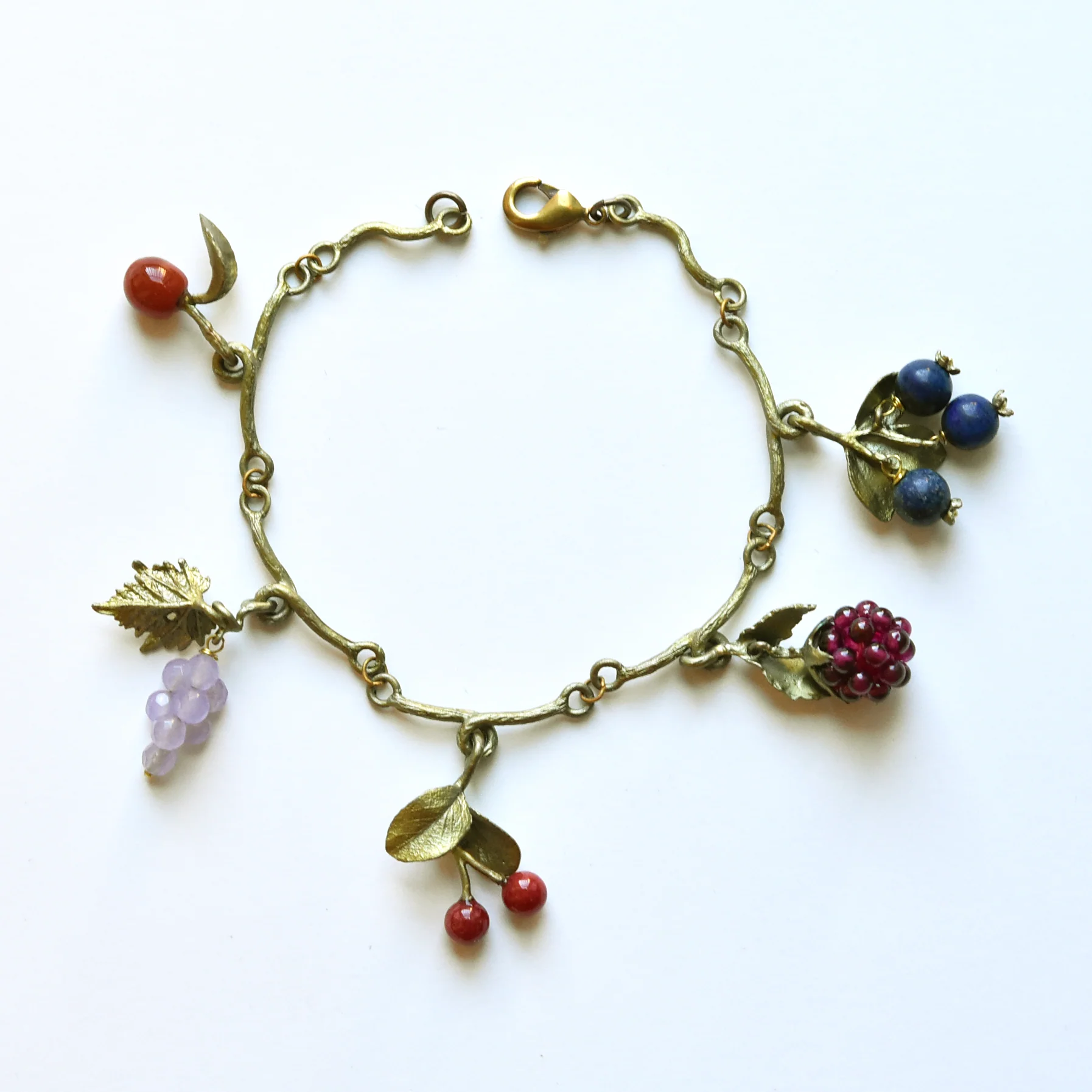 Gemstone Fruit Charm Bracelet - Image 4