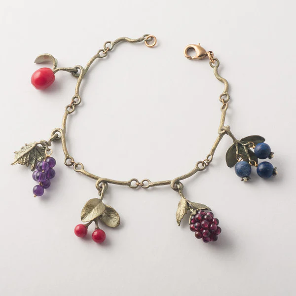 Gemstone Fruit Charm Bracelet - Image 5