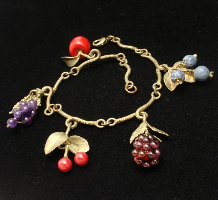 Gemstone Fruit Charm Bracelet - Image 9