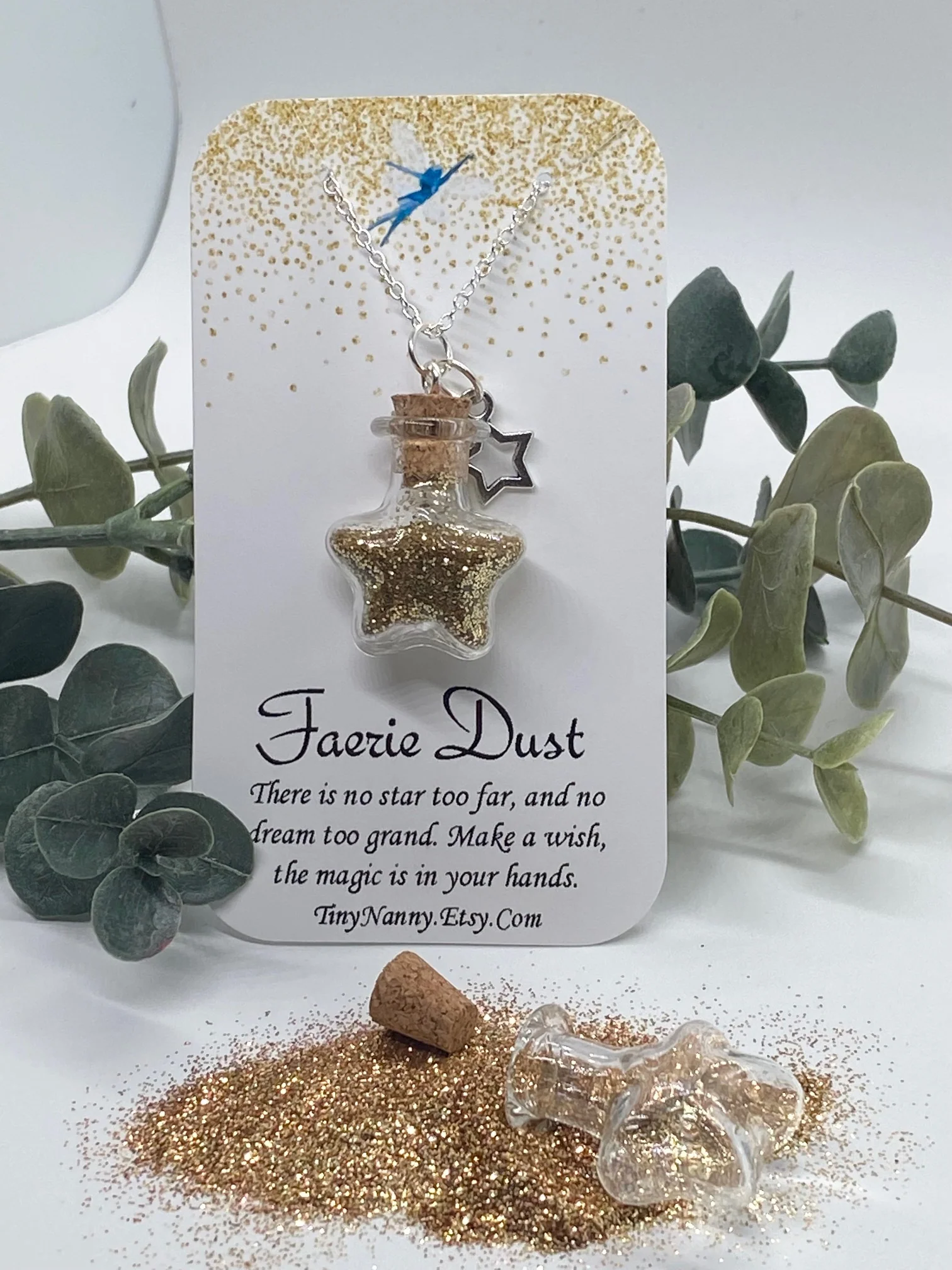 Gold Faerie Dust with Silver Plated Chain - Image 4