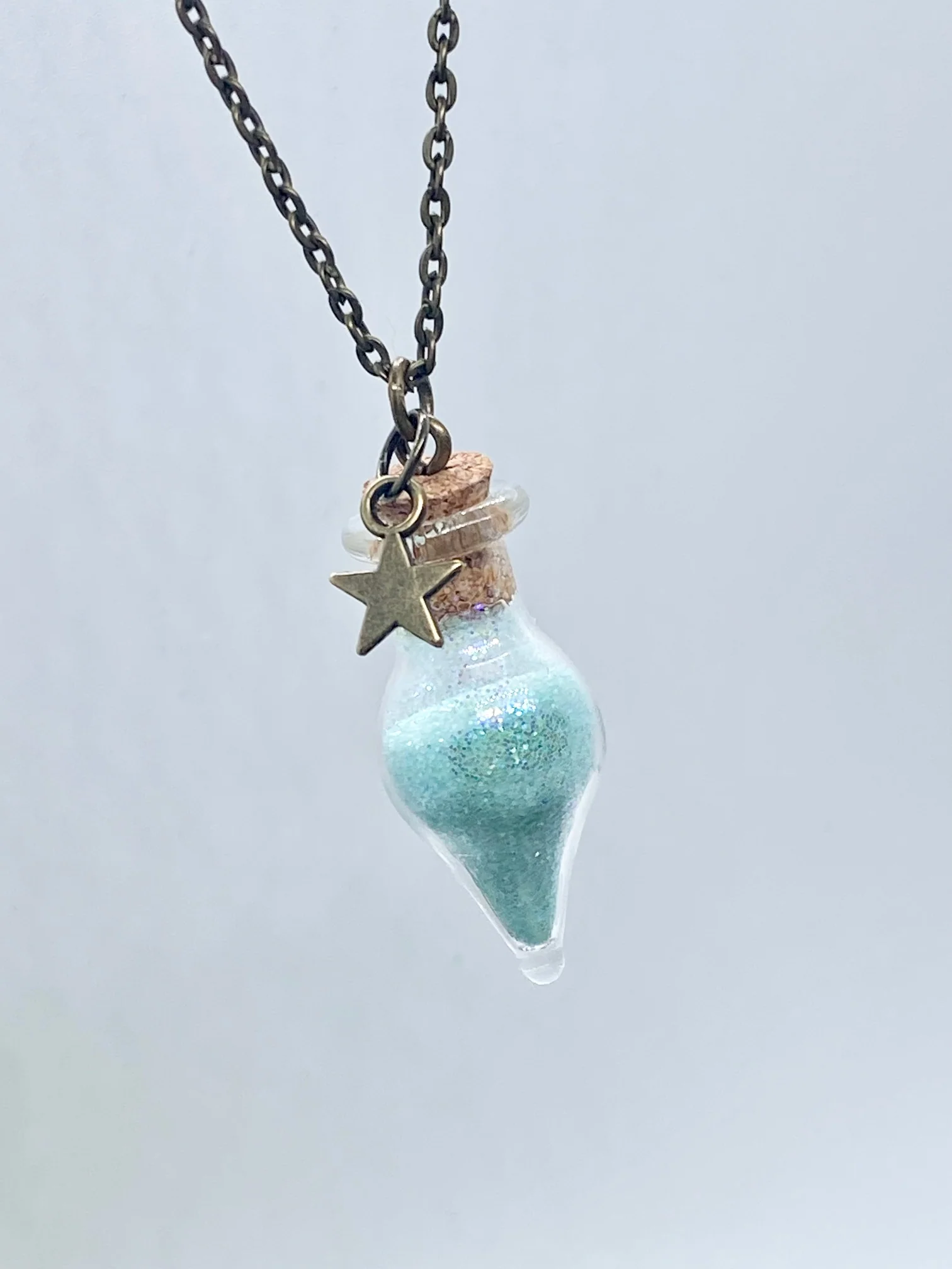 Green Faerie Dust with Brass Chain - Image 5