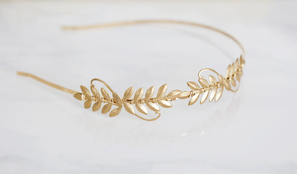 Little Laurels - A Golden Leaf Headband - Image 3
