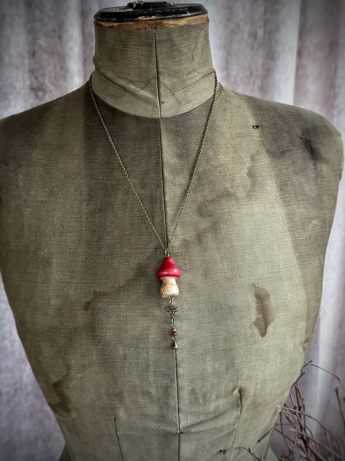 Little Red Mushroom Necklace - Image 3