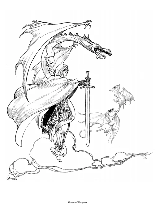 Mythic Coloring Book PDF: Charles Vess - Image 3