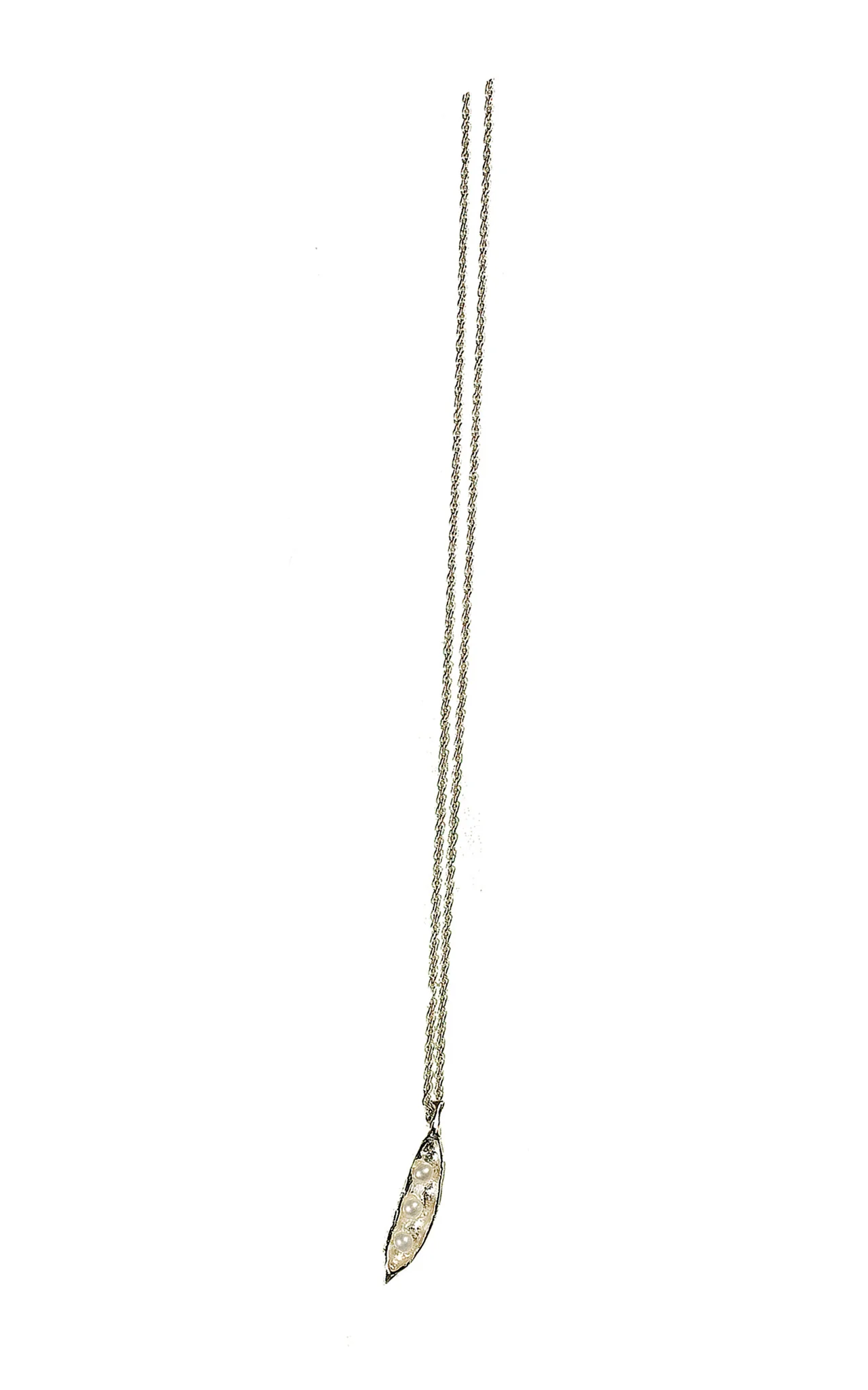 Petite Pea Pod Necklace with Three Pearls - Image 3