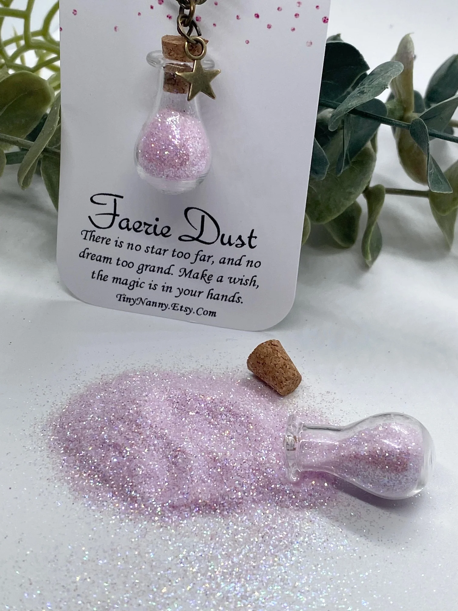 Pink Faerie Dust with Brass Chain - Image 9
