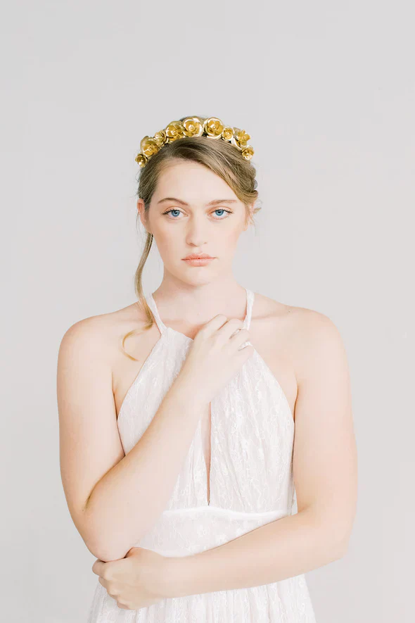 Rosebud Gold Flower Crown - Image 3