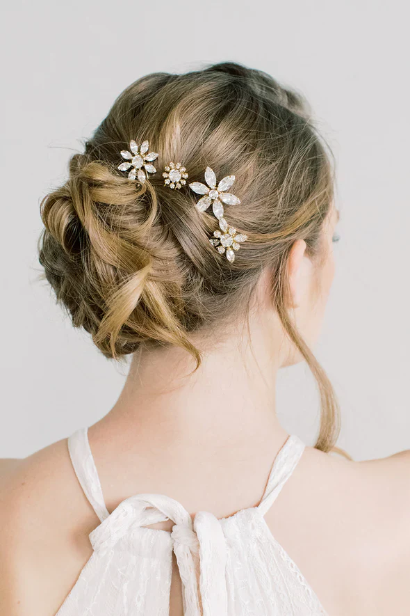 Sparkling Floral Swarovski Hairpin Set
