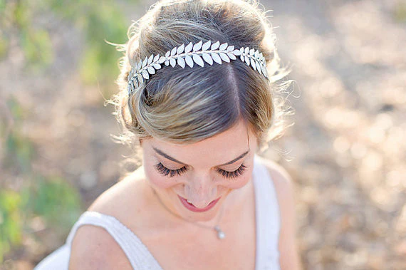 The Triple Silver Goddess Leaf Headband - Image 3