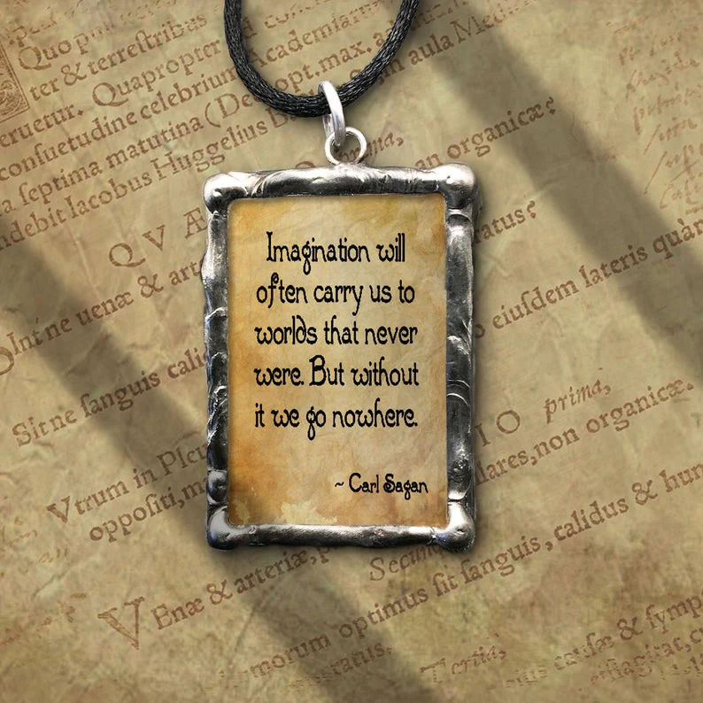 Unicorn Pendant with Carl Sagan Quote - Image 2