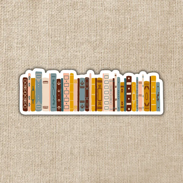 Vintage Book Collection Sticker, 4-inch