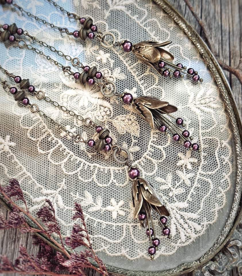 Vintage Fairy Bell Necklace -- Soft Rose - Image 5